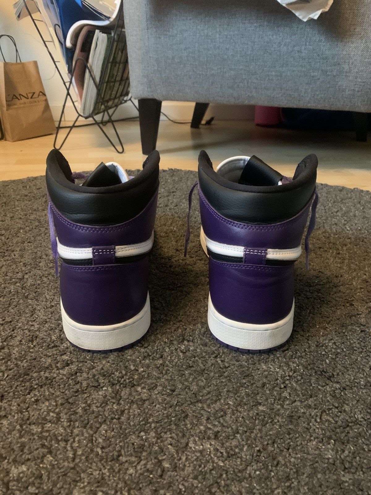 Jordan Brand × Nike Air Jordan 1 Court Purple 2.0 Size US 12 / EU 45 - 3 Thumbnail
