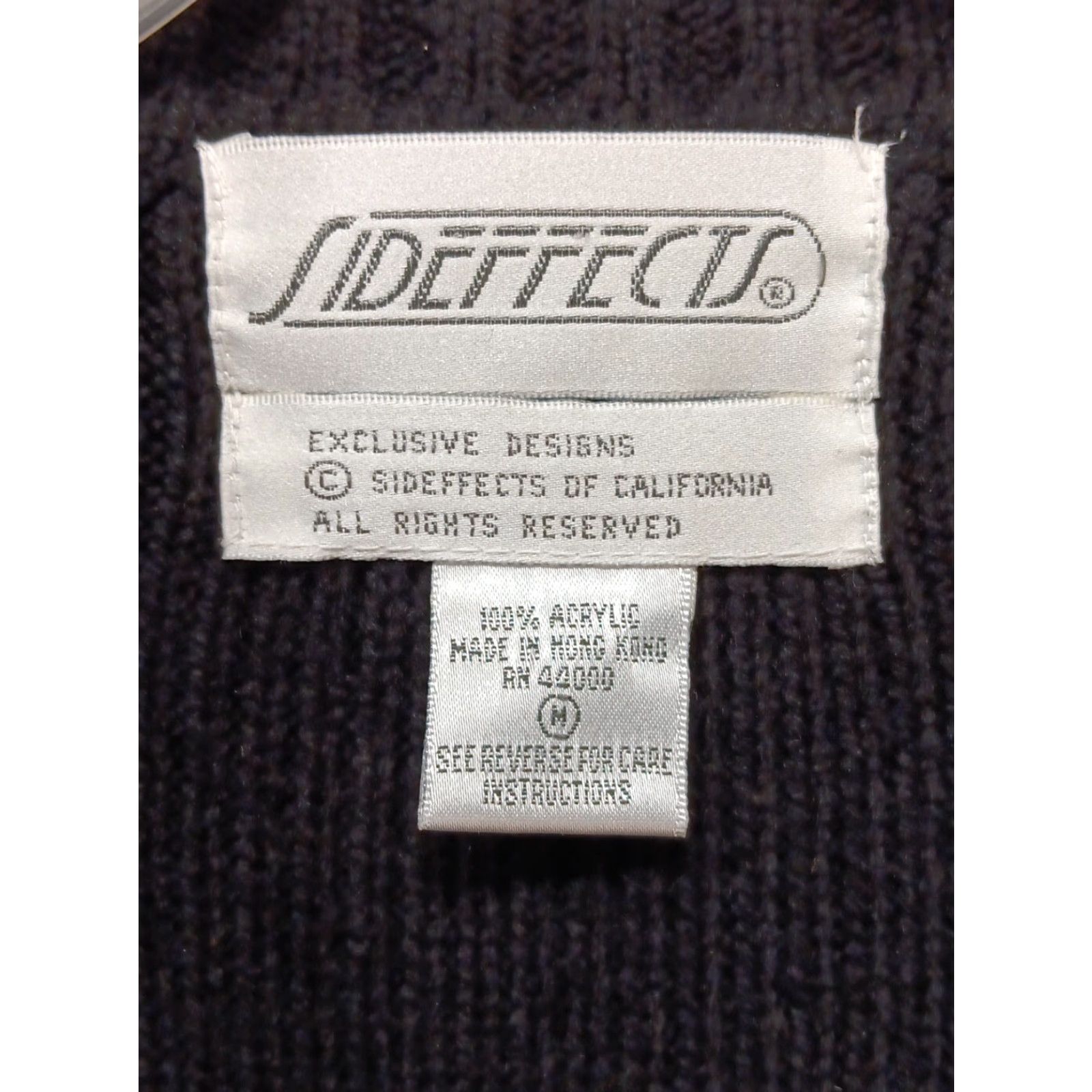 Vintage VINTAGE Sideffects Cardigan Sweater Open Front 90s Black M Womens Knit Open Front Long Sleeve High Neck Casual Workwear Travel Size M / US 6-8 / IT 42-44 - 3 Thumbnail