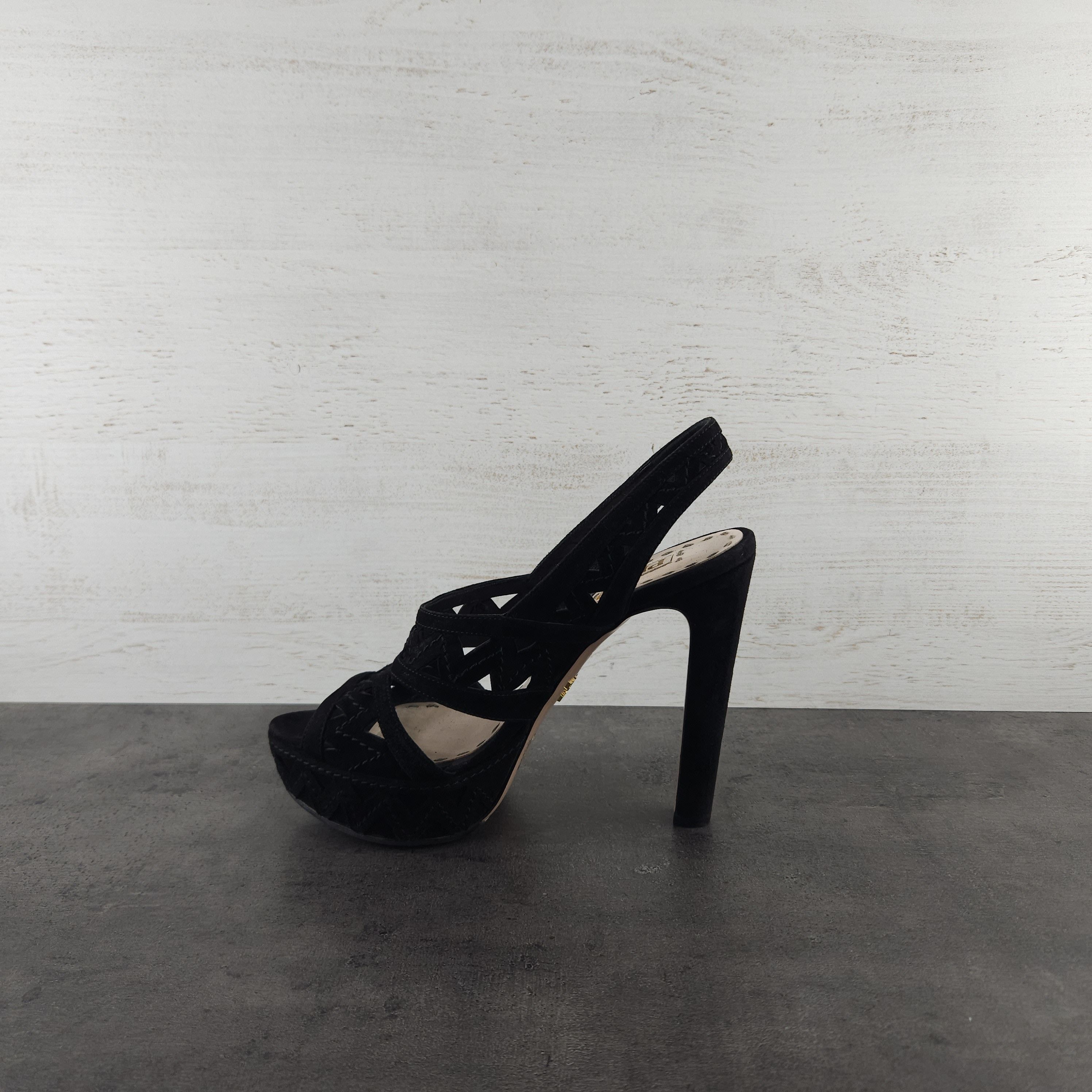 Prada Prada Black suede Heels Sz 38.5 Size US 8.5 / IT 38.5 - 2 Thumbnail
