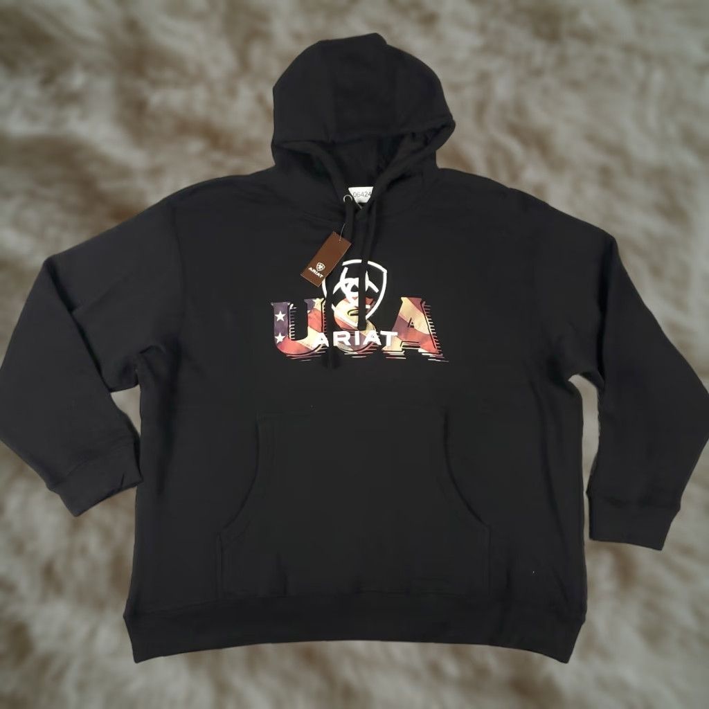 Ariat Ariat Hoodie Mens XL Black Pullover Sweatshirt Casual Sweater Size US XL / EU 56 / 4 - 1 Thumbnail