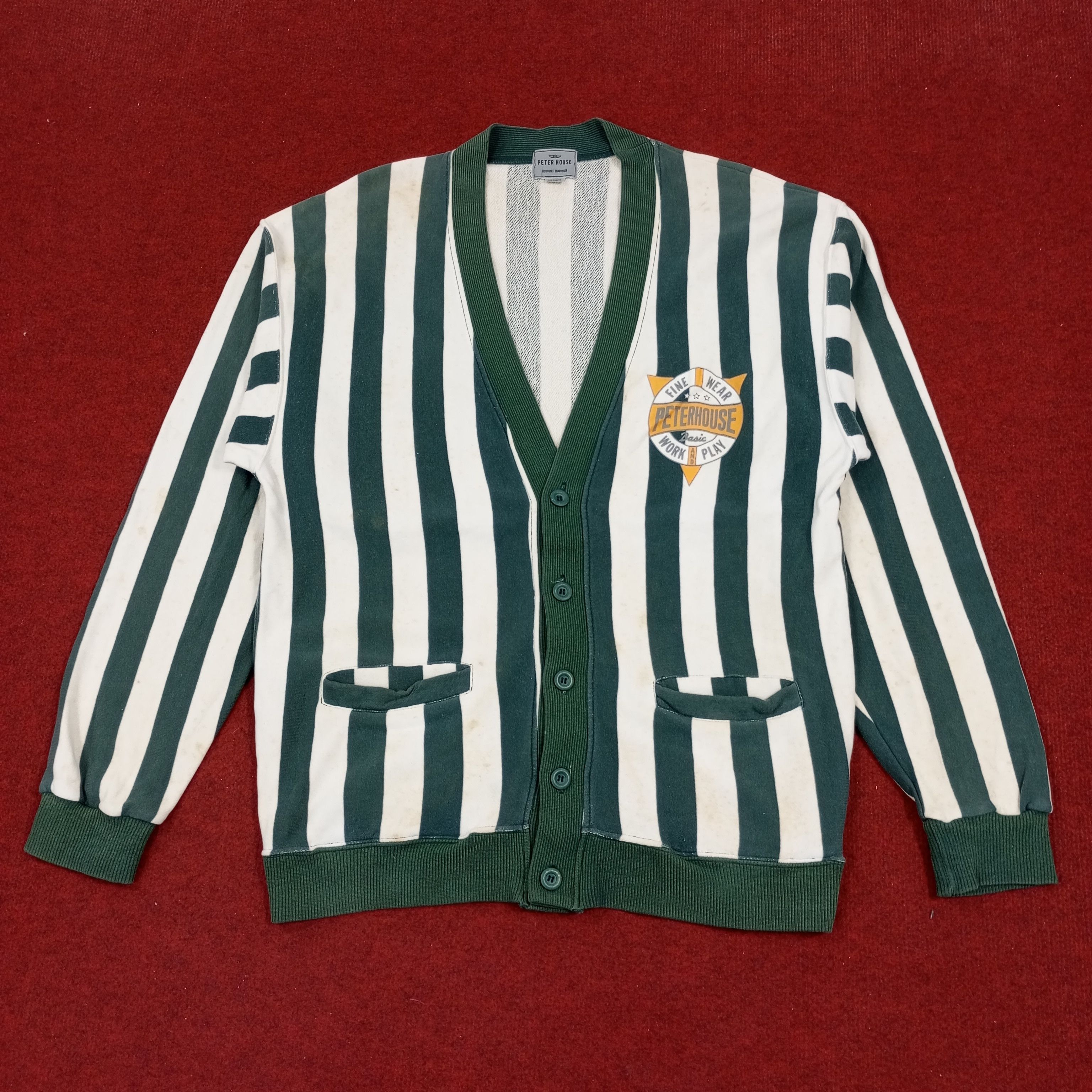 Vintage Peter House Stripes Design Streetwear Cardigan Sweater Size US M / EU 48-50 / 2 - 1 Thumbnail