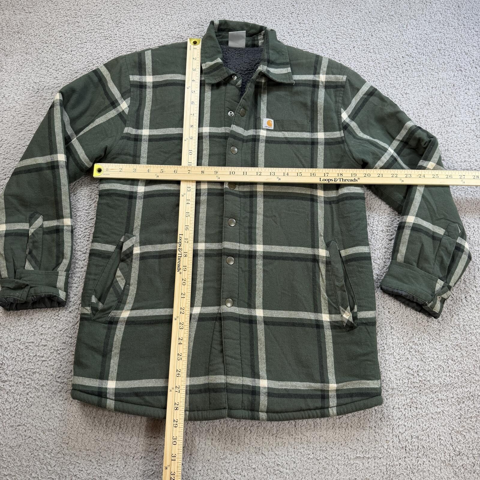 Carhartt Carhartt Sherpa Lined Shirt Jacket Plaid Insulated Shacket Size US XL / EU 56 / 4 - 3 Thumbnail