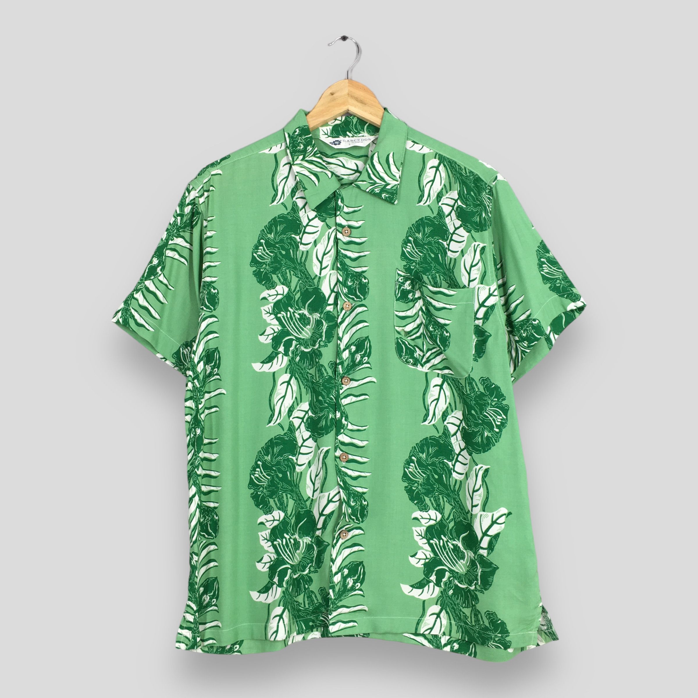Other Vintage 80s Hawaii Aloha Surfwear Beach Green Shirt Large Size US L / EU 52-54 / 3 - 1 Thumbnail