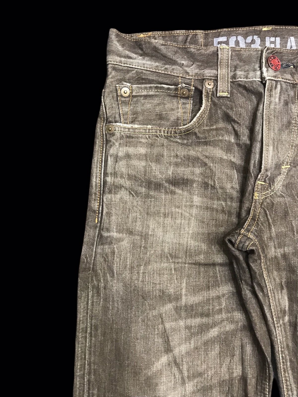 Edwin 💥FLARE💥ARCHIVAL RARE EDWIN 503 SICK FADES FLARE DENIM F382 Size US 32 / EU 48 - 4 Thumbnail