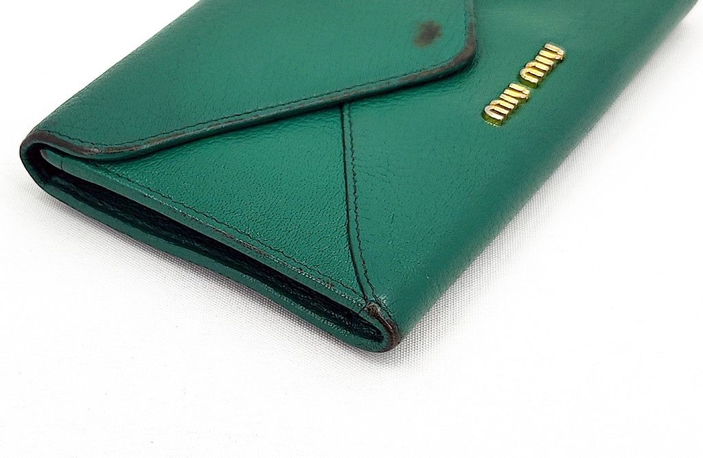 Miu Miu MIU MIU green leather large envelope wallet Size ONE SIZE - 11 Thumbnail