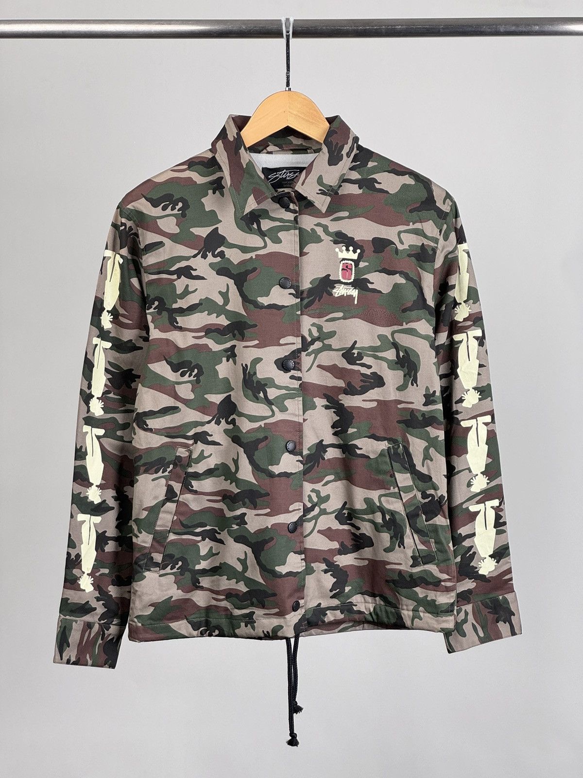 image of Stussy x Vintage Coach Jacket S in Camo, Men's (Size Small)