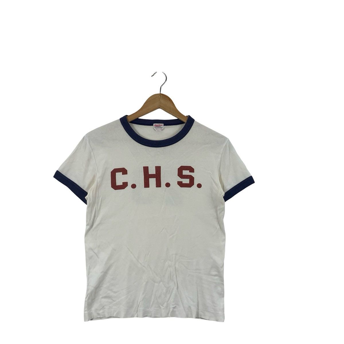 Vintage Vintage PEARL DIVER C.H.S Spell Out Logo Ringer Design Tee Size US XS / EU 42 / 0 - 2 Thumbnail