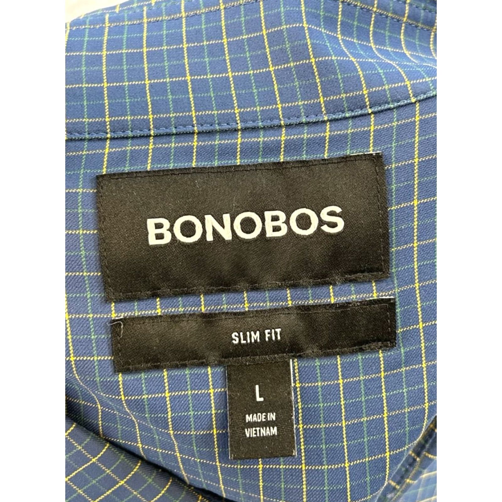 Bonobos Bonobos Shirt Bonobos Mens Large Blue Yellow Button Up Plaid Collared Cotton Woven Casual Slim Regular Size US L / EU 52-54 / 3 - 3 Thumbnail