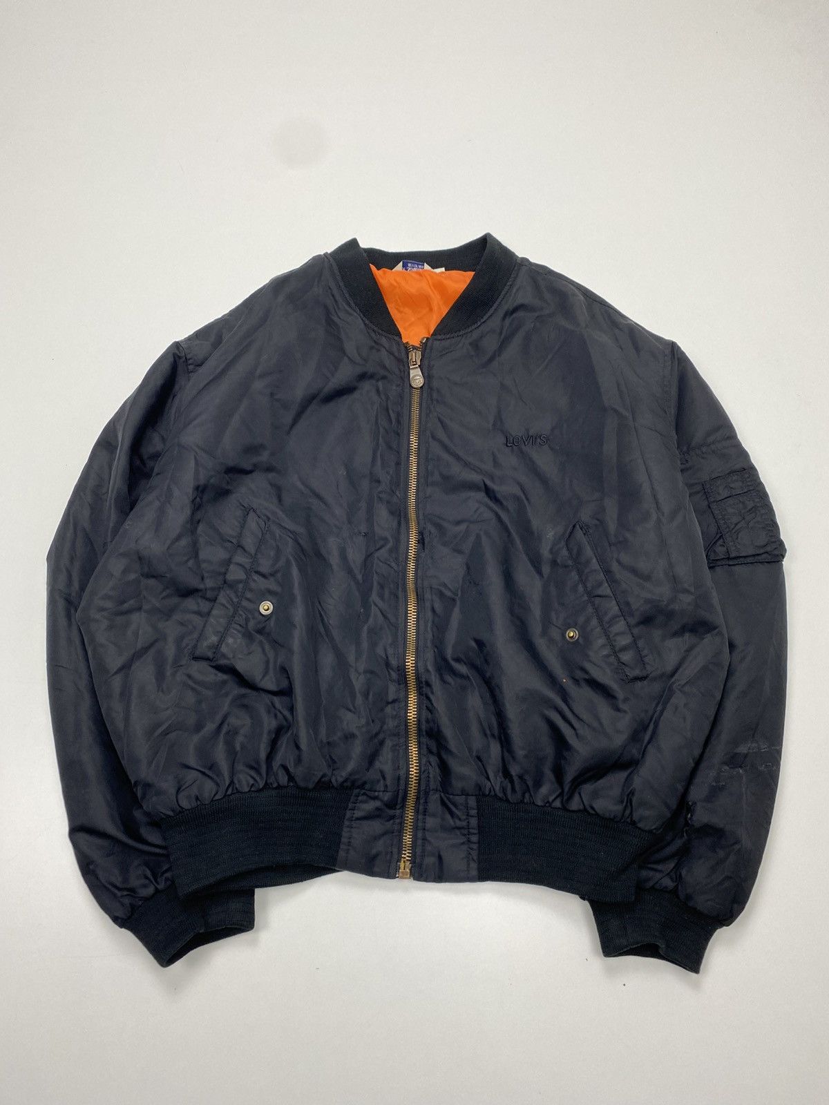 Levi's Levi's Vintage MA-1 Bomber Jacket Black/Orange XL Size US XL / EU 56 / 4 - 1 Thumbnail