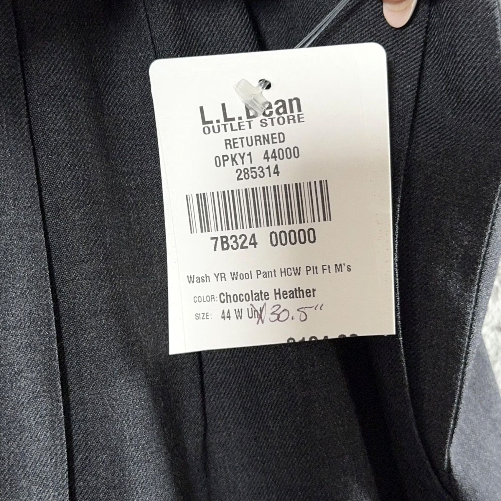Vintage L.L. Bean Comfort Waist Dress Pants Mens 44x30 Gray Wool Pleated Front Straight Leg Trousers Size US 44 / EU 60 - 4 Thumbnail