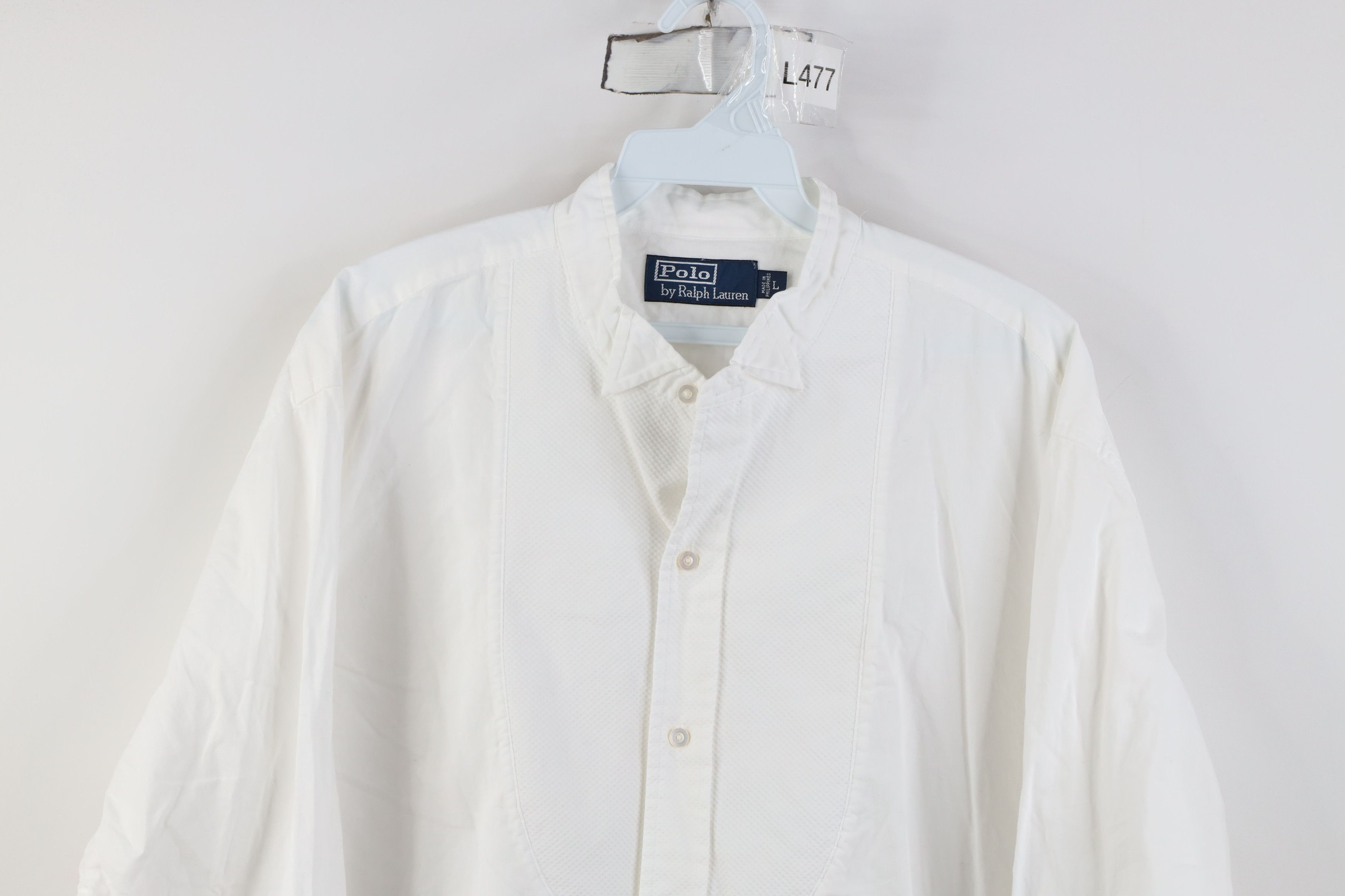 Ralph Lauren Vintage 90s Ralph Lauren Tuxedo Collared Button Shirt White Size US L / EU 52-54 / 3 - 2 Thumbnail