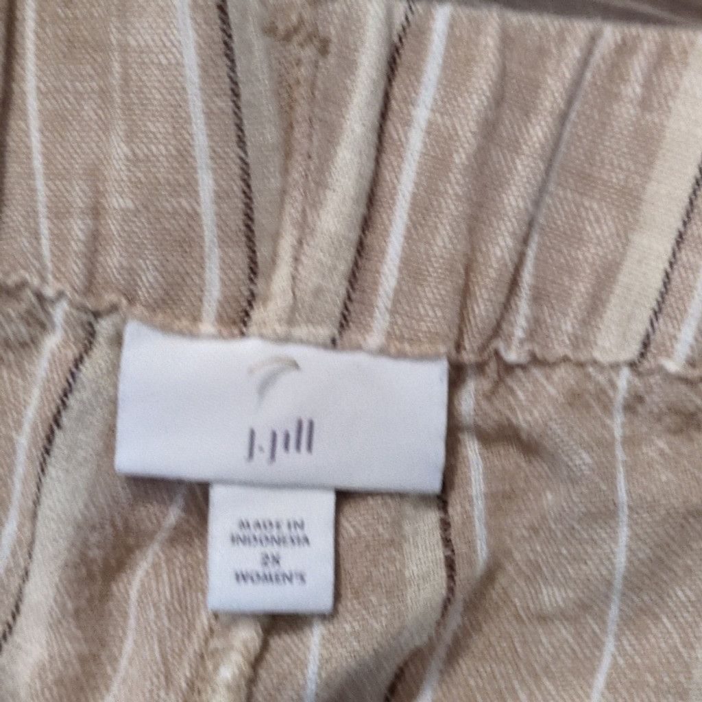 J. Jill J. Jill Striped Linen Rayon Blend Cropped Pants Size 2X Size 39" - 5 Thumbnail