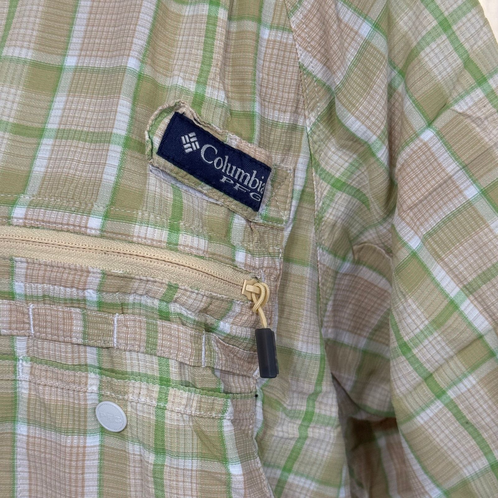 Columbia Columbia Tan & Green Plaid Outdoor Shirt | Sz M Size US M / EU 48-50 / 2 - 4 Thumbnail