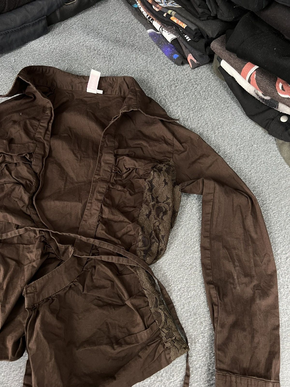 Affliction Y2k Brown Lace Up Shirt Japan Style long sleeve Size M / US 6-8 / IT 42-44 - 3 Thumbnail