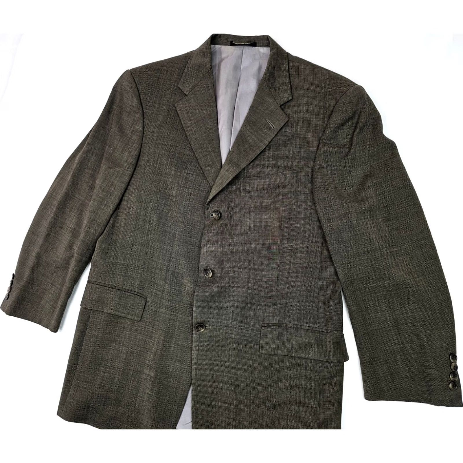 Hart Schaffner Marx Hart Schaffner Marx Wool Cashmere Blazer Men 41R Twill Weave Brown Goldish Notch 3-Button Front Regular Size 42R - 2 Thumbnail