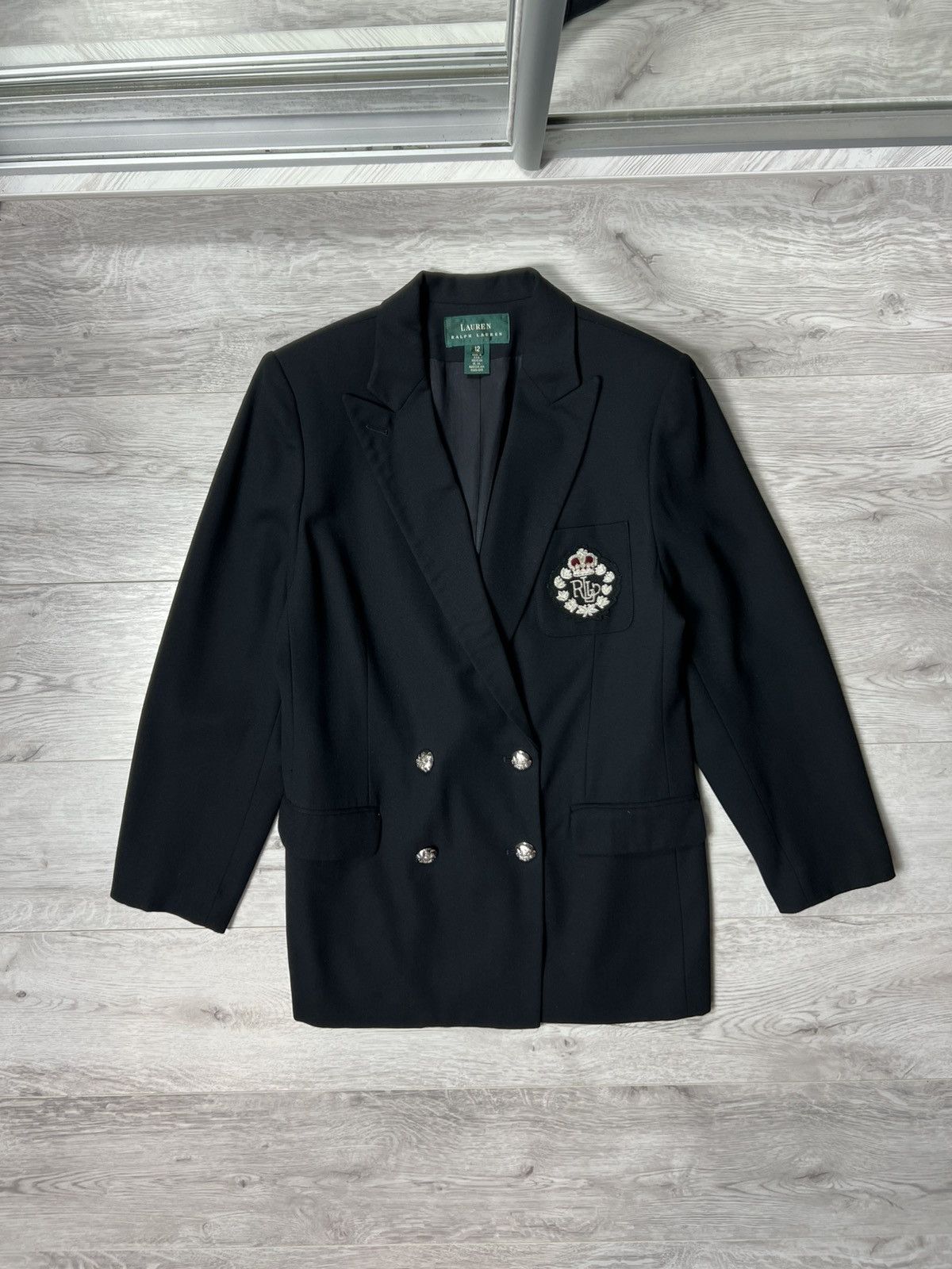 Polo Ralph Lauren Lauren Ralph Lauren Black Double Breasted Blazer Crest Patch Size XL / US 12-14 / IT 48-50 - 4 Thumbnail