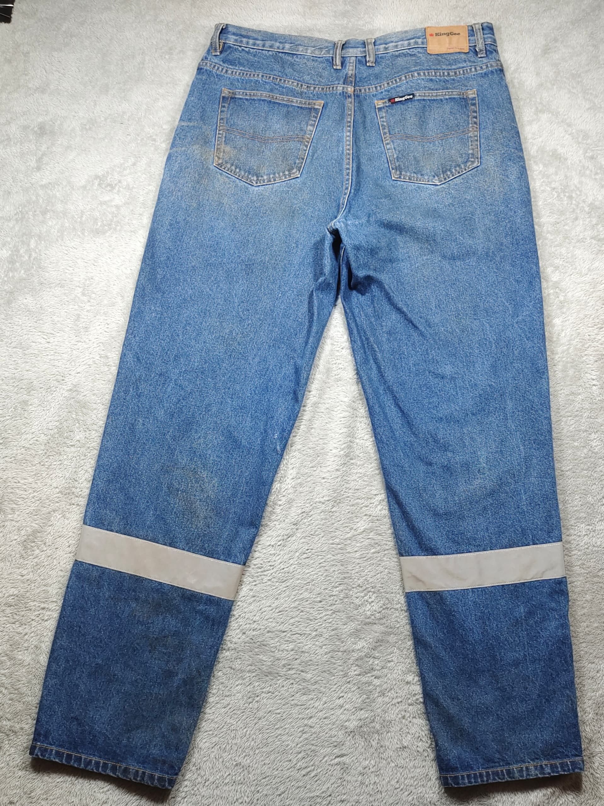 Fubu × JNCO × Southpole DISTRESSED Y2K KINGGEE KNEE REFLECTOR JEANS PANT Size US 39 - 2 Thumbnail