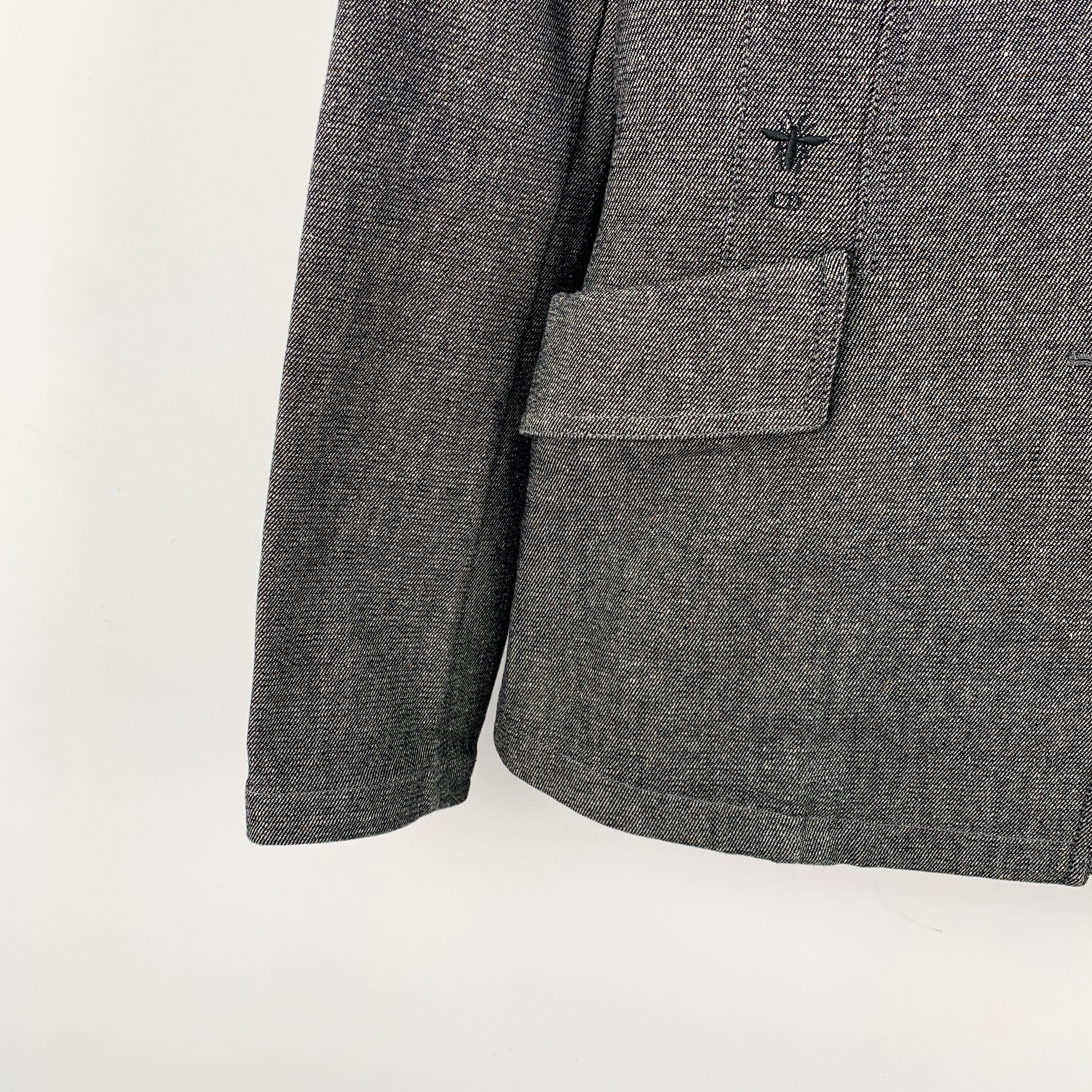 Dior Dior Gray Bee Embroidered Cotton Hoodie Blazer 2-in-1 (36) Size 36R - 4 Thumbnail
