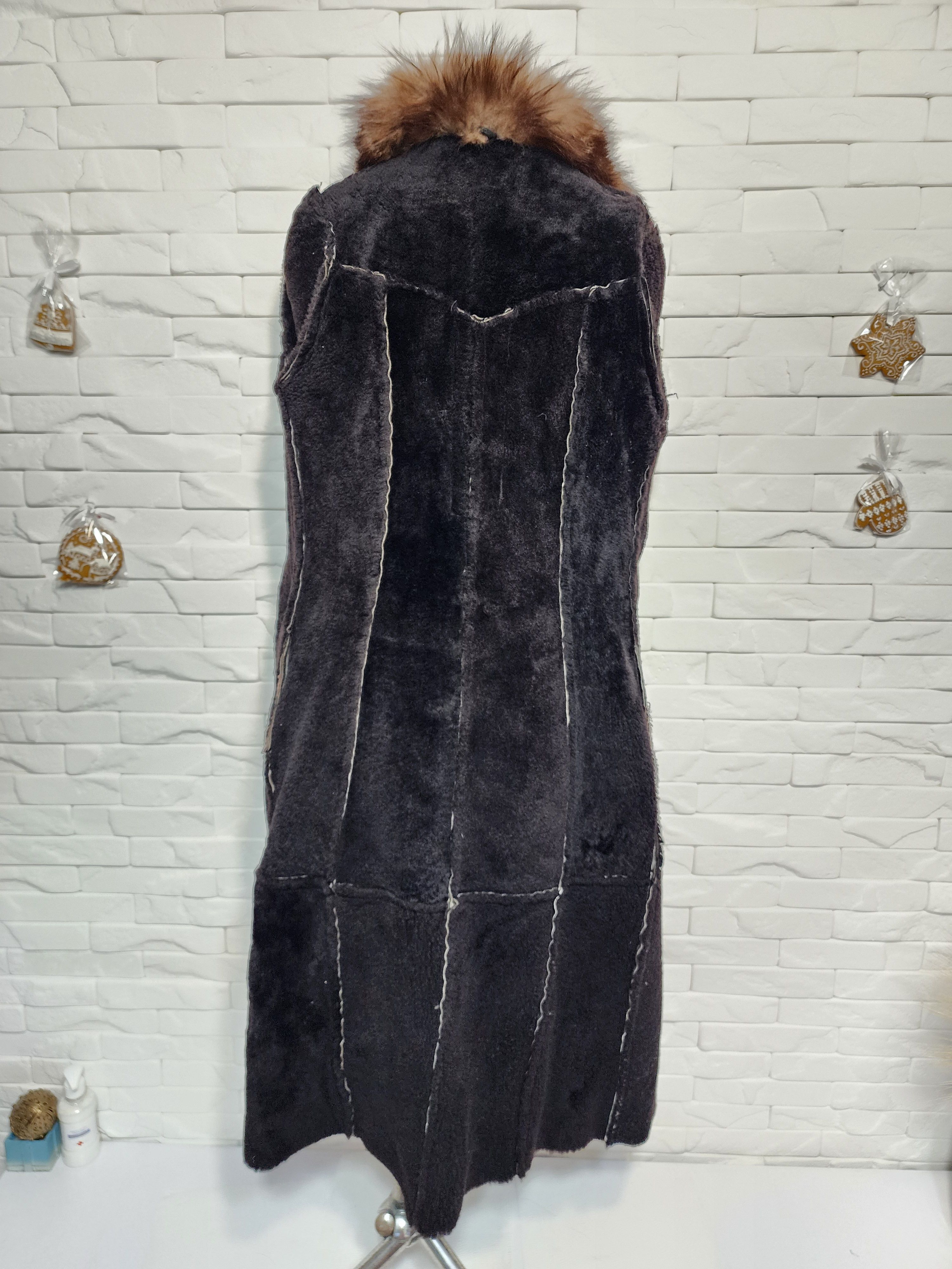 Furla Brown Sheepskin Coat with Fluffy Collar Size S / US 4 / IT 40 - 7 Thumbnail