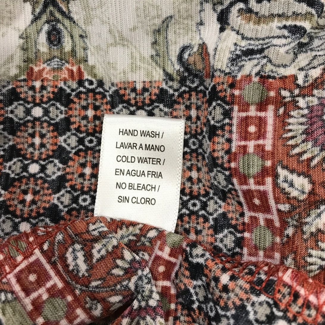 Other Naif Red Paisley Zipper V Neck 3/4 Sleeve Top XL Size XL / US 12-14 / IT 48-50 - 5 Thumbnail
