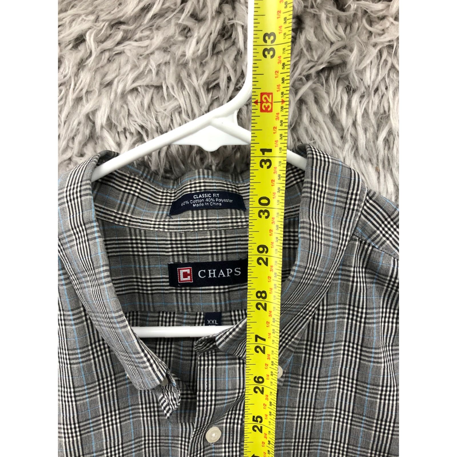 Chaps Chaps Shirt XXL Mens Gray Plaid Long Sleeve Button-Down Collar Shirt Size US XXL / EU 58 / 5 - 5 Thumbnail