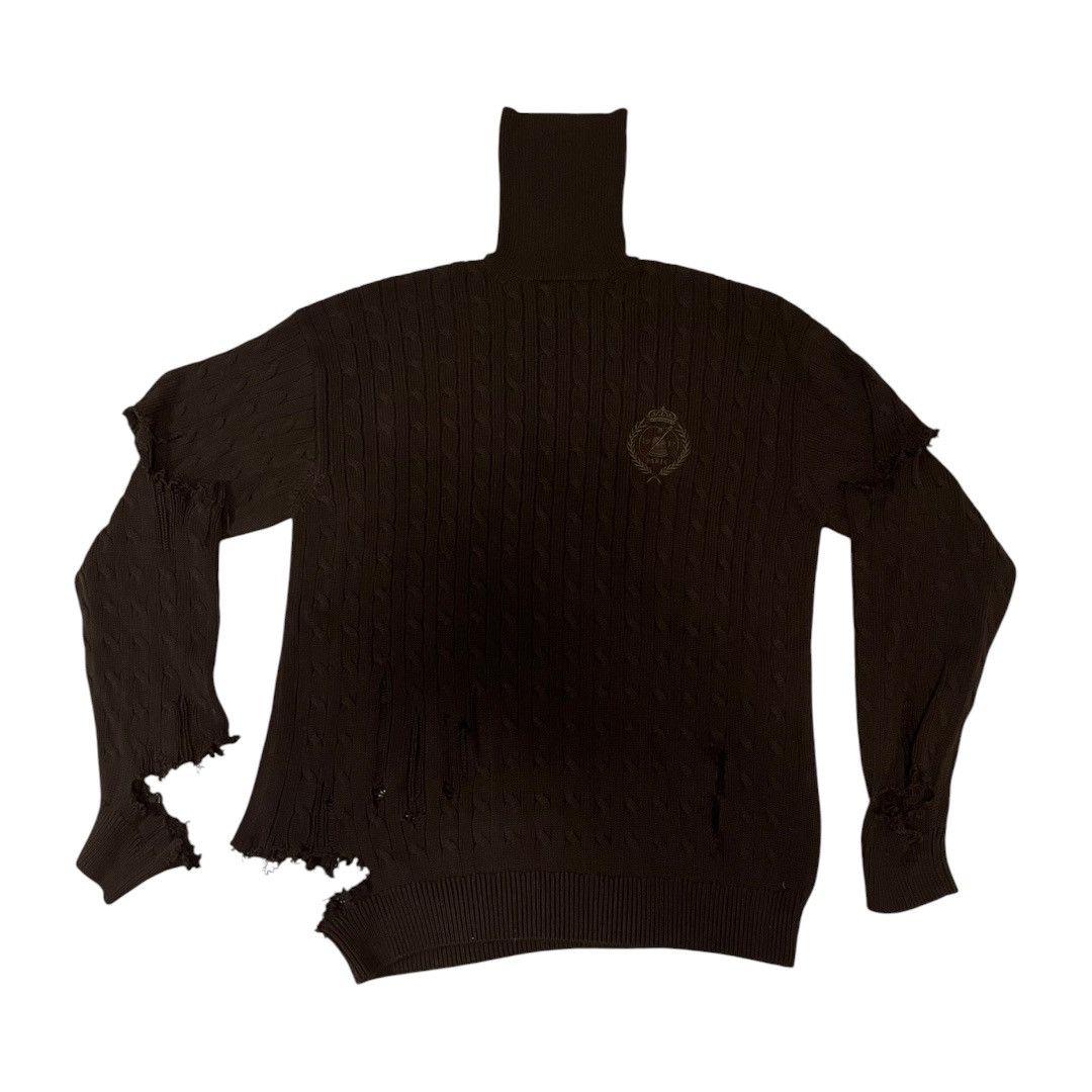 Balenciaga Balenciaga Destroyed Turtleneck Knit Sweater Size US L / EU 52-54 / 3 - 1 Thumbnail