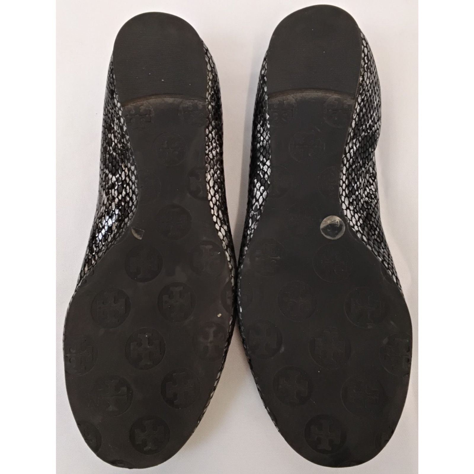 Tory Burch Tory Burch Reva Ballet Flats Women's 6.5M Silver Embossed Size US 6.5 / IT 36.5 - 9 Thumbnail