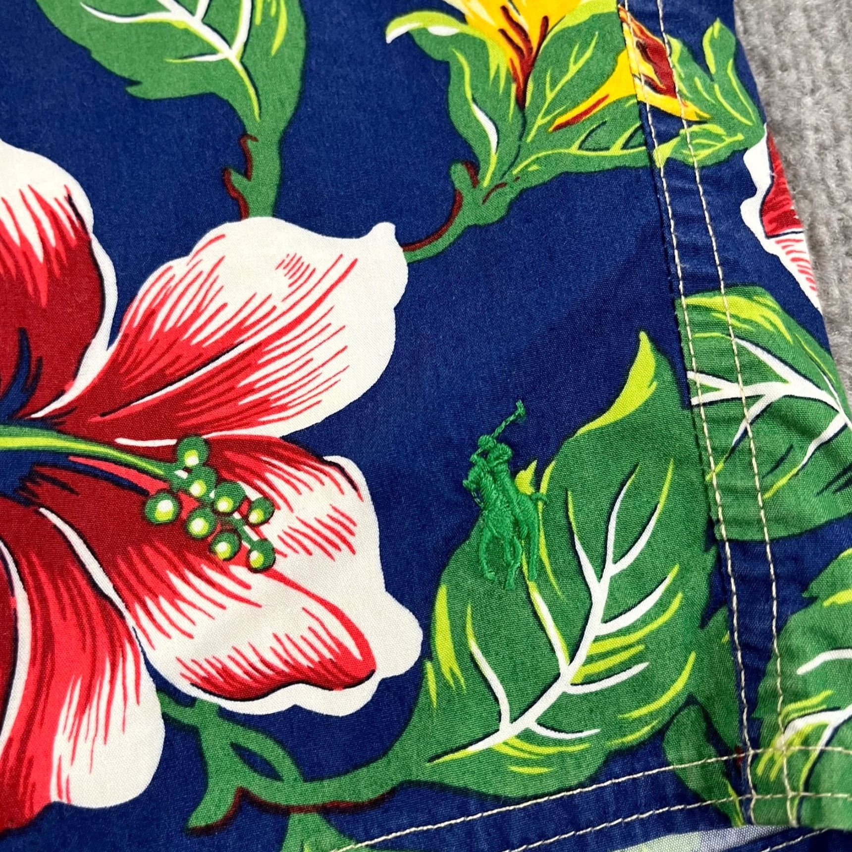 Polo Ralph Lauren Polo Ralph Lauren Swim Trunks Mens 32 x 8" Blue Yellow Floral Lined Board Shorts Size US XS / EU 42 / 0 - 2 Thumbnail