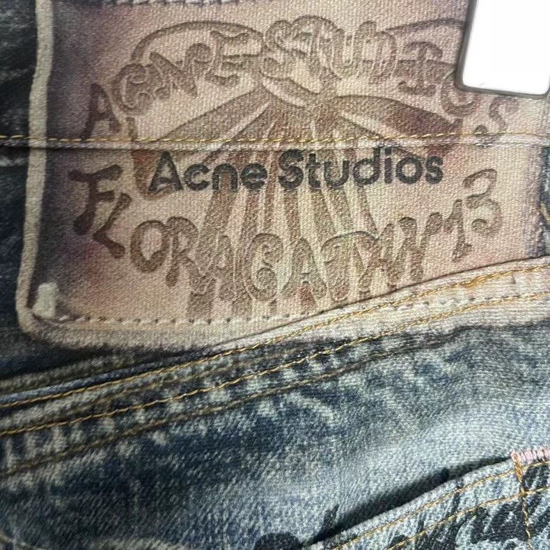 Acne Studios acne studios Print ripped wide-leg jeans 2505-Nextarrow Size US 28 / EU 44 - 3 Thumbnail