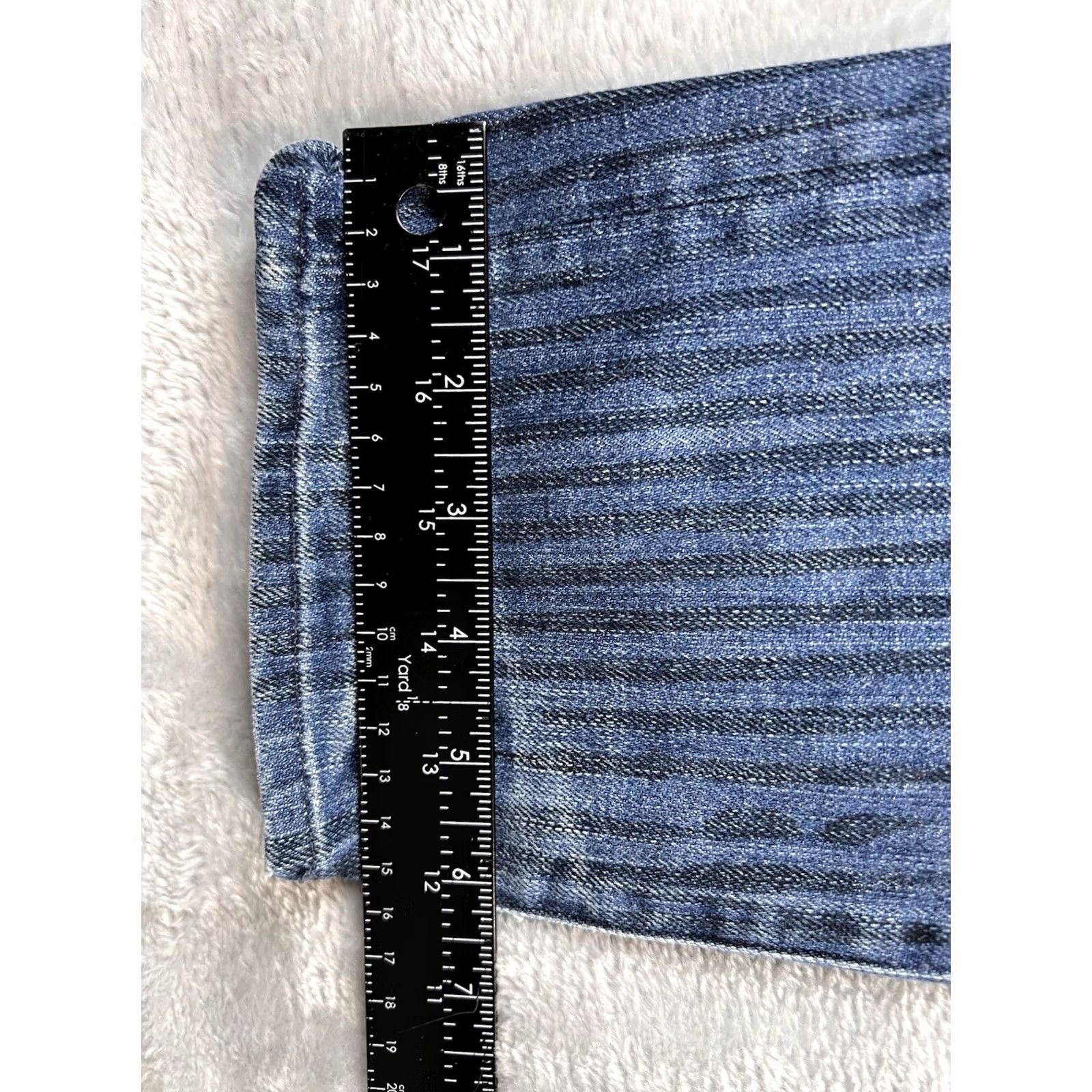Vintage VTG Earnest Sewn Jeans Womens 30 Blue Striped Straight Denim 5-Pocket USA Y2K RARE Jeans Women Size 30" / US 8 / IT 44 - 4 Thumbnail