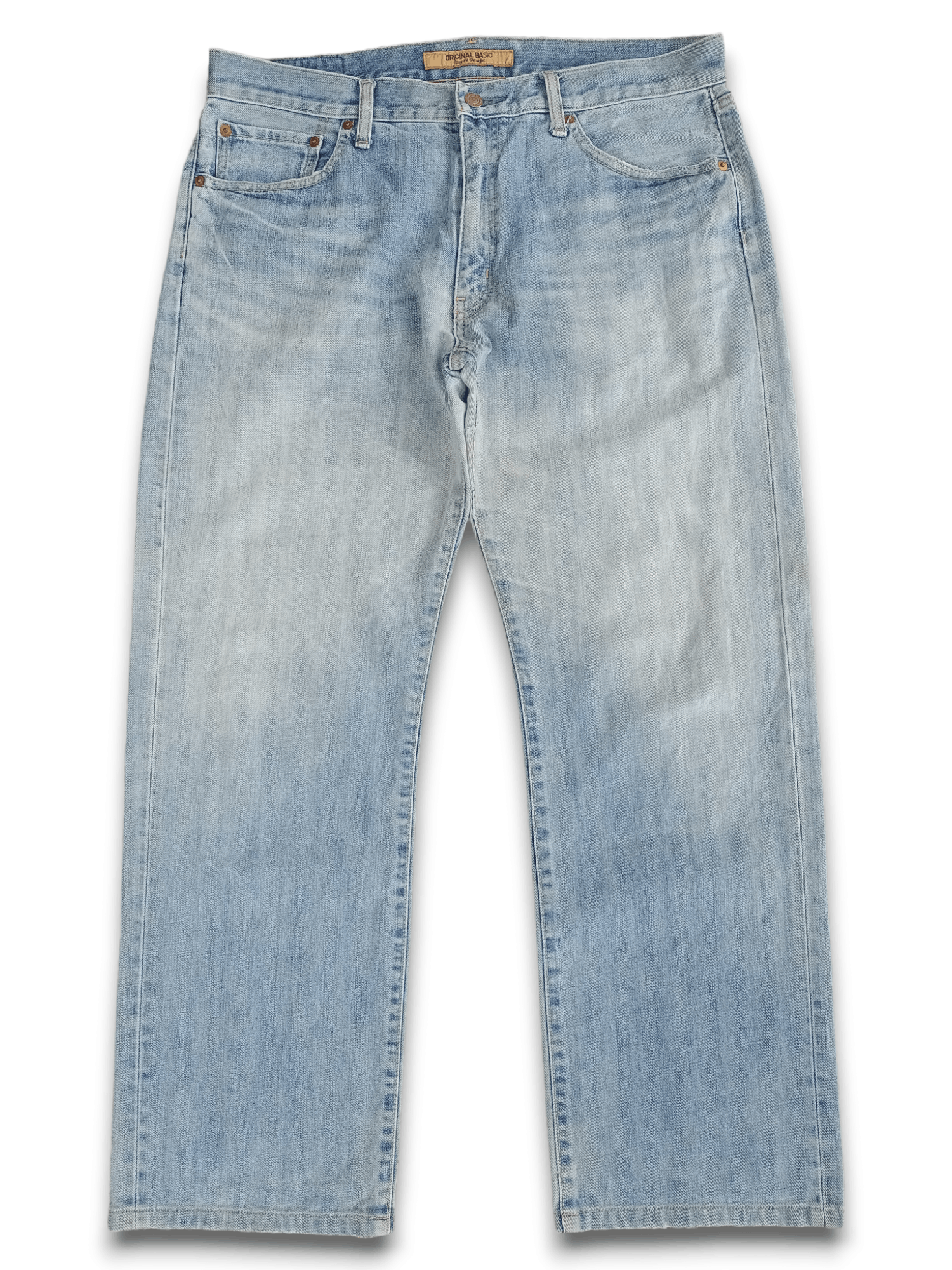 Japanese Brand × Uniqlo S003 Japanese Uniqlo Blue Wash Distressed Baggy Jeans Size US 35 - 1 Thumbnail