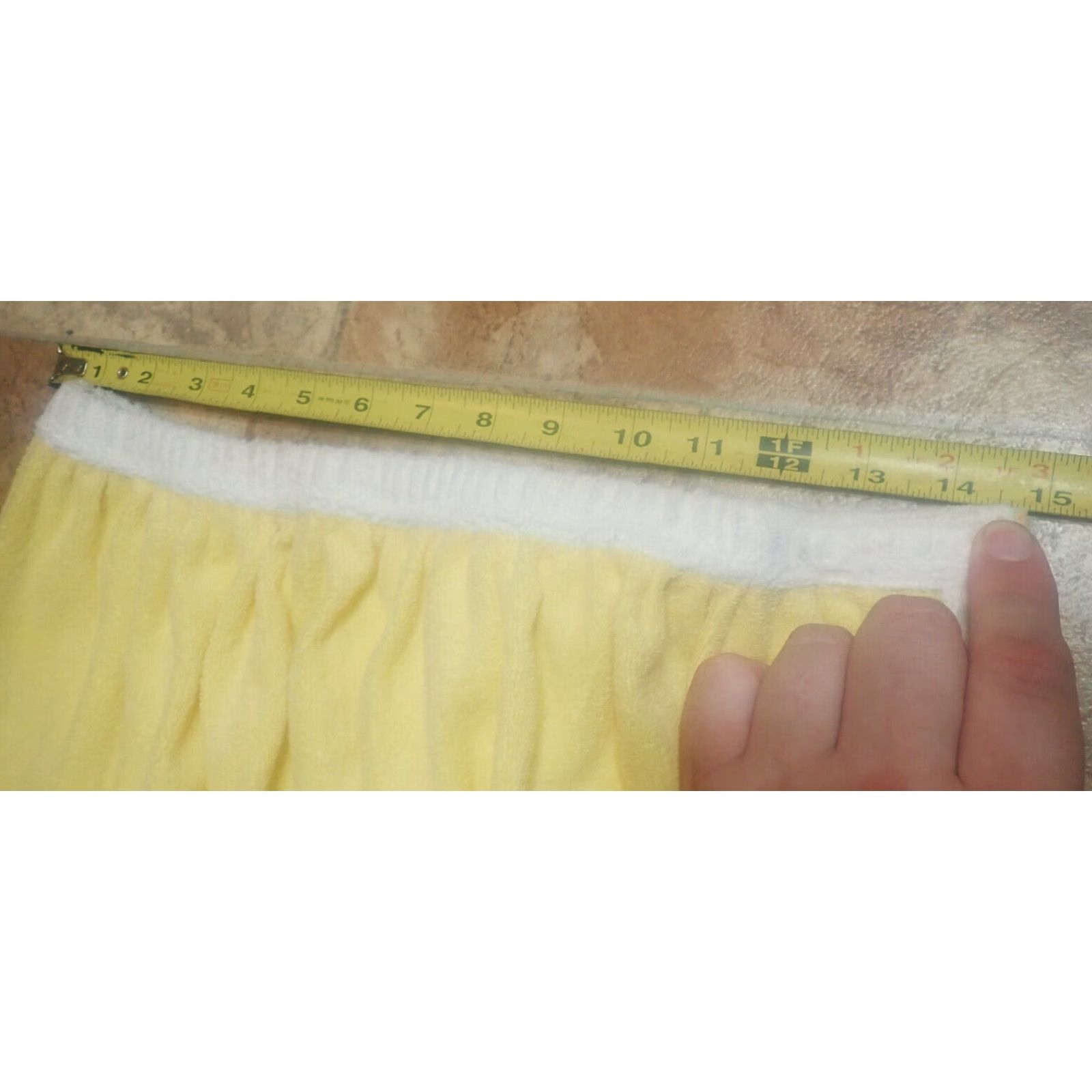 Vintage VINTAGE Beach Cover Up Wrap Womens One Size Yellow Nylon Blend with White Trim USA Made 26 to 29 Inch Waist 46-48" Hips 27" Length Size ONE SIZE - 4 Thumbnail