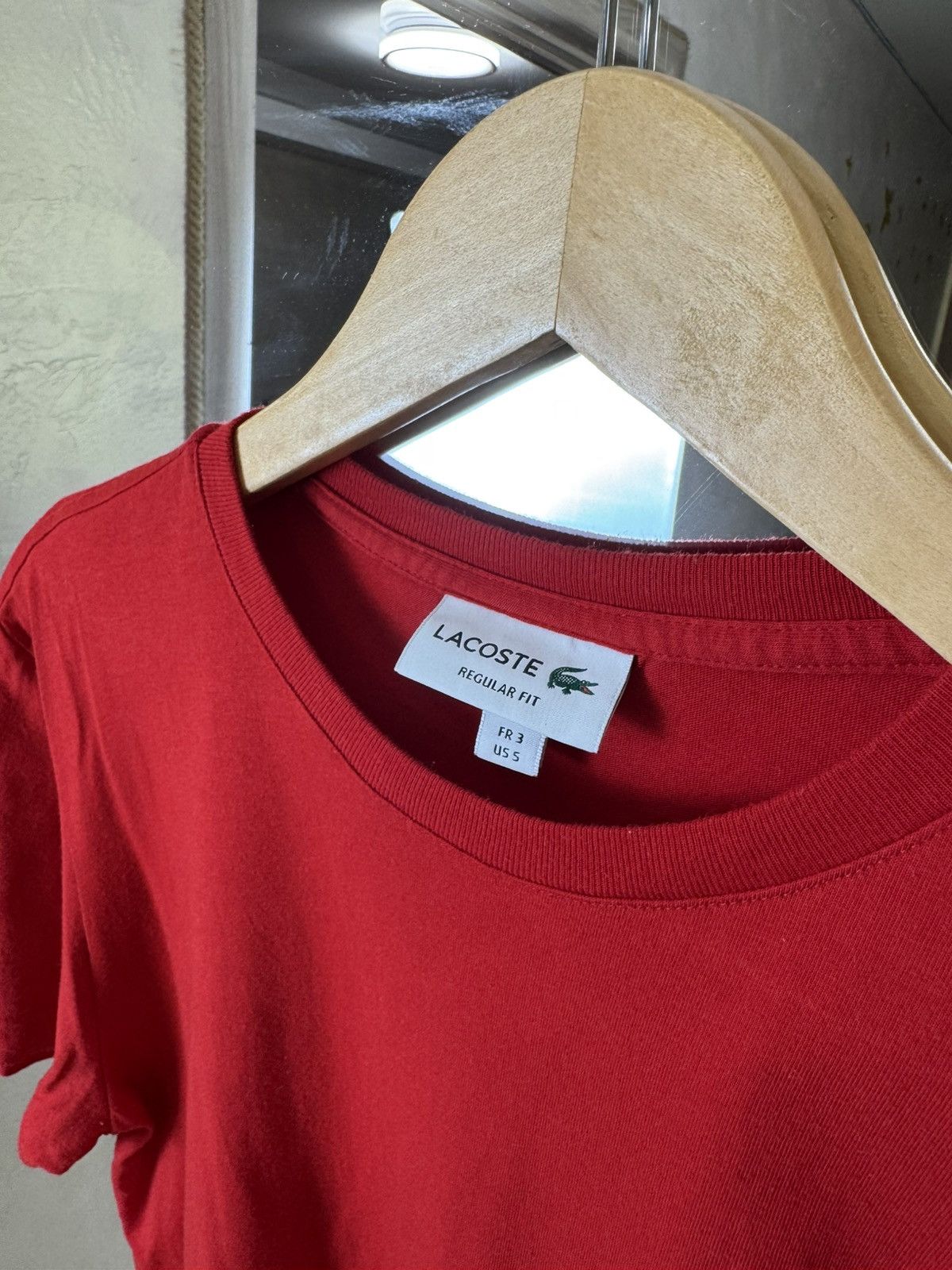 Lacoste Lacoste Red Pima Cotton Regular Fit T-Shirt Size US S / EU 44-46 / 1 - 2 Thumbnail