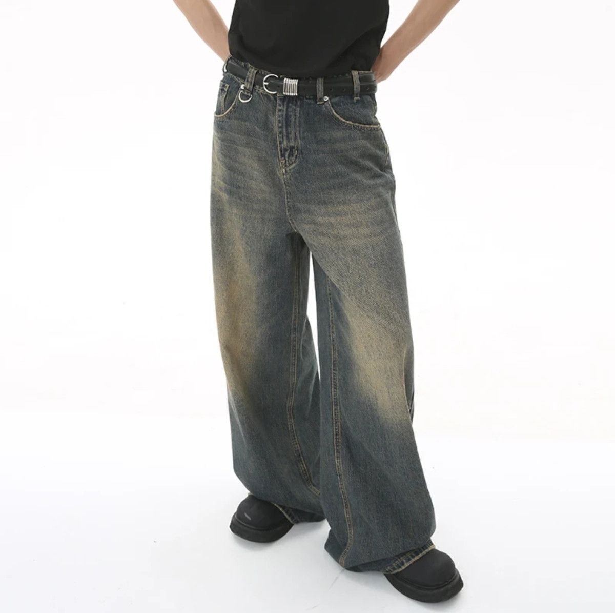 Jean Summer Men's Denim Pants Old Blue Washed Male Size US 29 - 3 Thumbnail