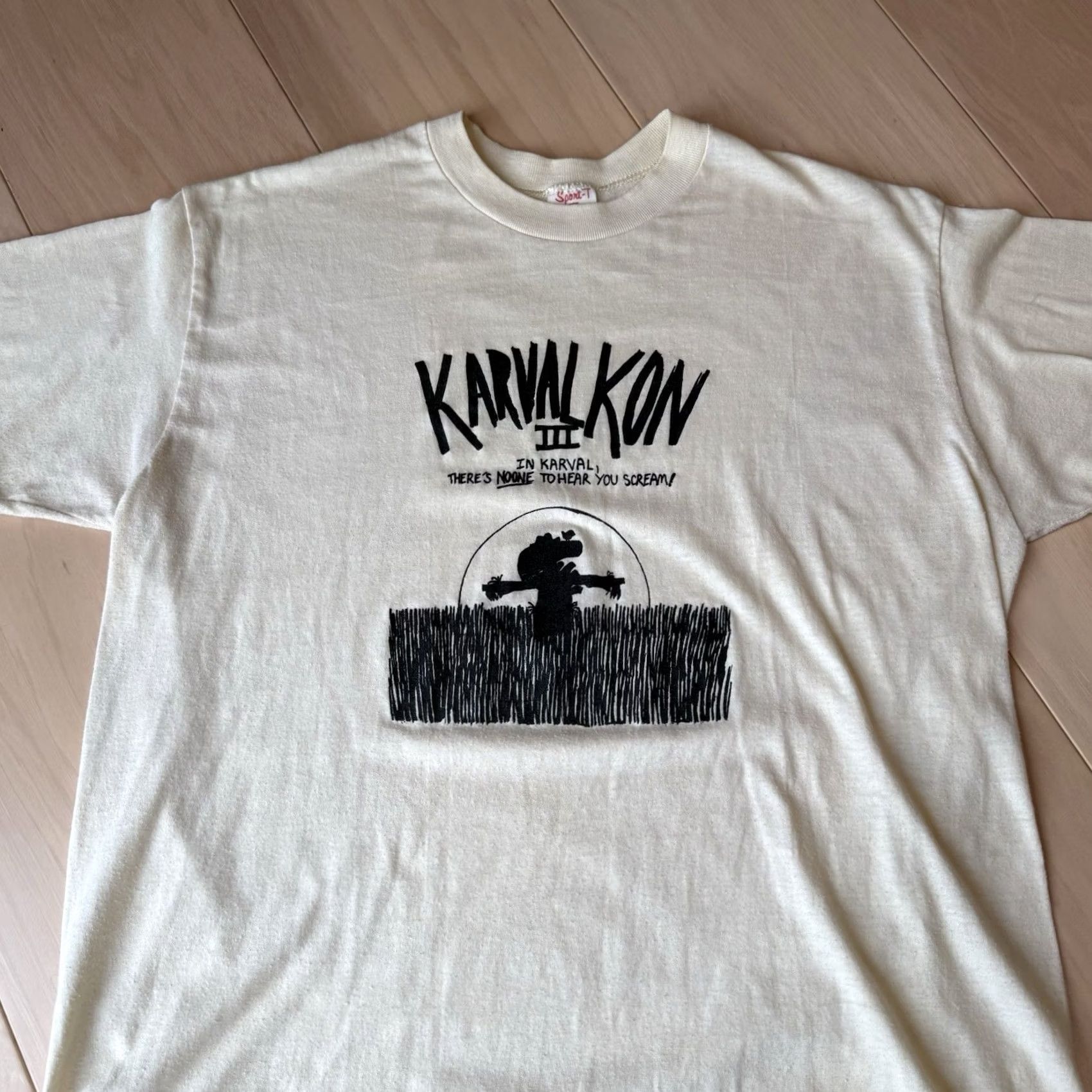 Vintage Vintage Scarecrow Shirt XL Ivory Cotton 80s USA Logo Short Sleeve Men's T-Shirt Size US XL / EU 56 / 4 - 4 Thumbnail