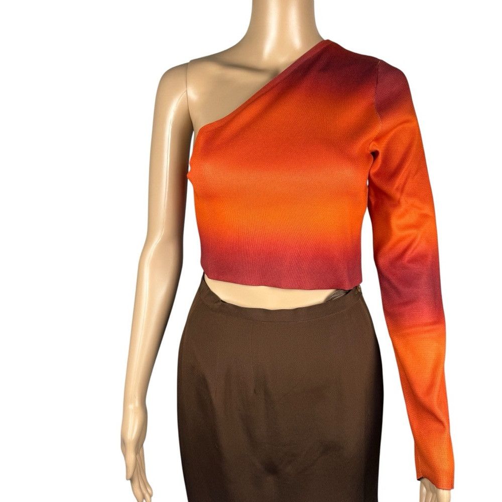 Zara NWT New Zara Asymmetrical Orange Ombre Knit Top Size M Size M / US 6-8 / IT 42-44 - 2 Thumbnail