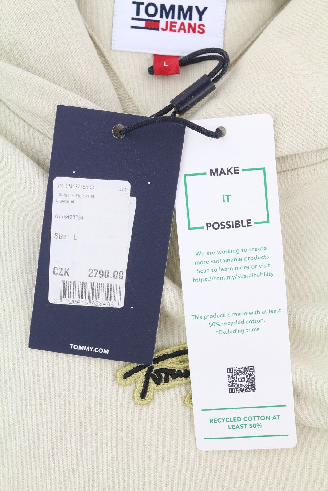 Tommy Hilfiger RLX SIGNATURE L White Kangaroo Logo Pullover Hoodie 85201 Size US L / EU 52-54 / 3 - 6 Thumbnail