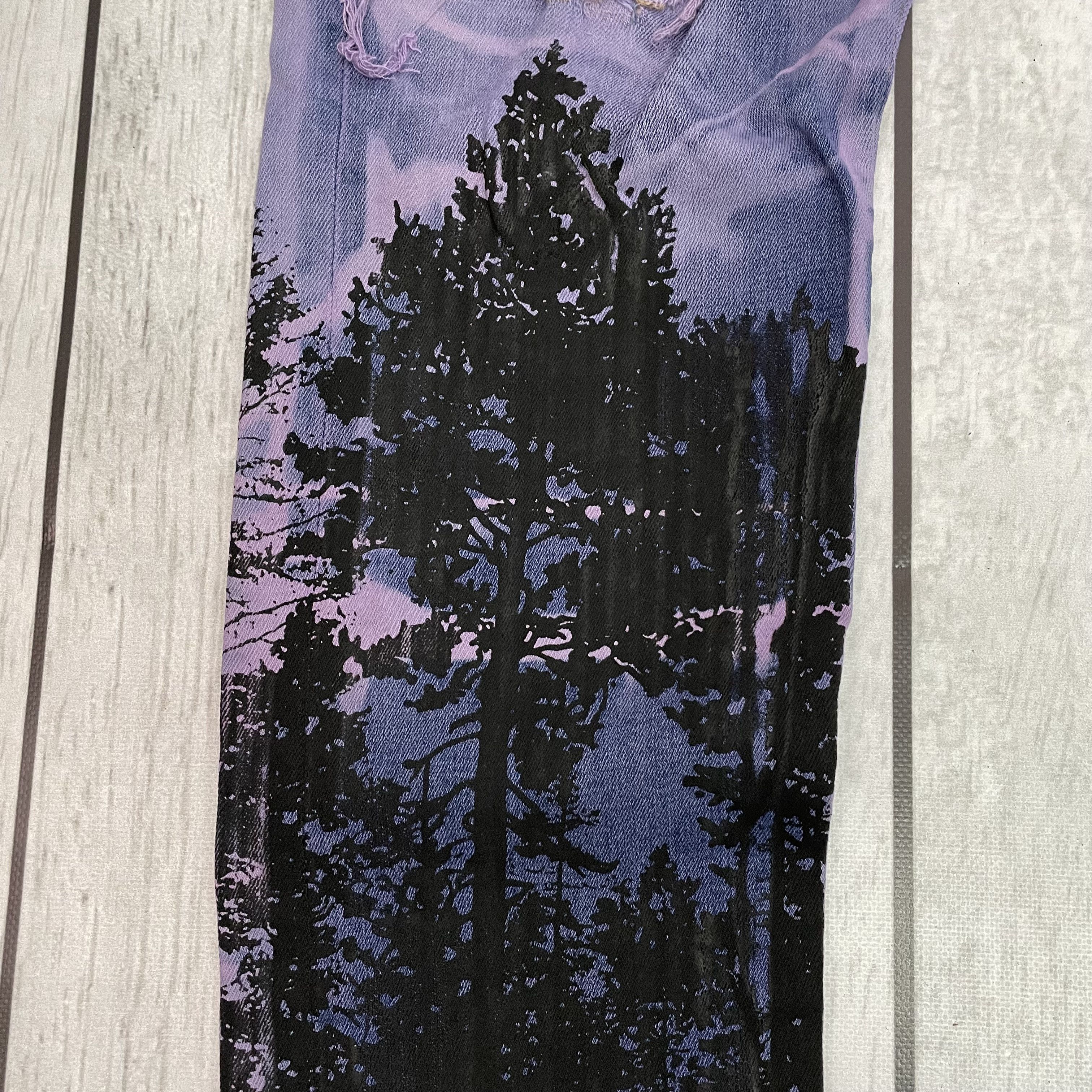 Levi's Custom Reworked Levi's streetwear 1of1 Mystery forest ART Size US 31 - 6 Thumbnail