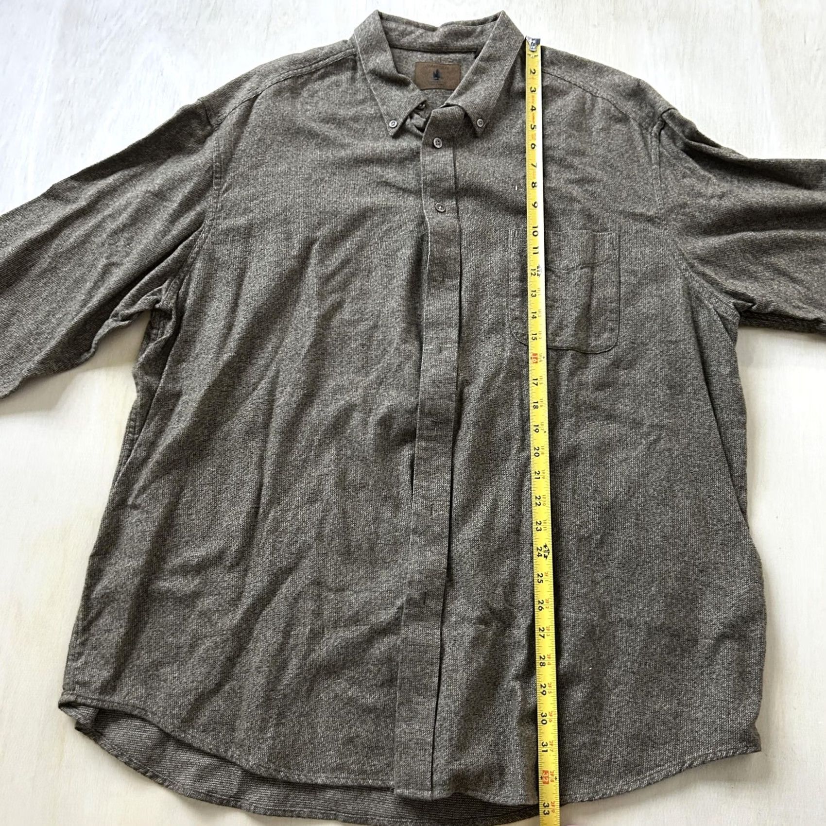 Vintage St. John's Bay Shirt Mens 2XLT Brown Tweed Long Sleeve Button Up Casual Workwear Size US XXL / EU 58 / 5 - 6 Thumbnail