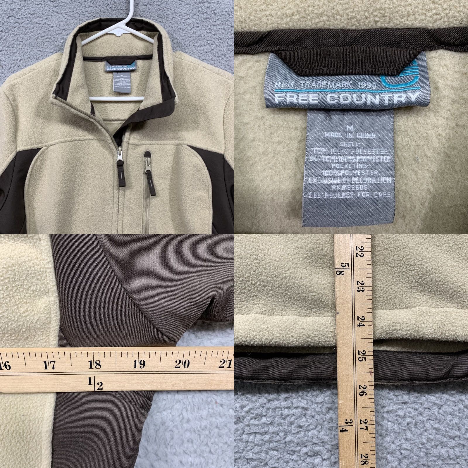 Free Country Free Country Women's Fleece Jacket Full Zip 5 Pockets Brown Tan Size M Size M / US 6-8 / IT 42-44 - 9 Thumbnail