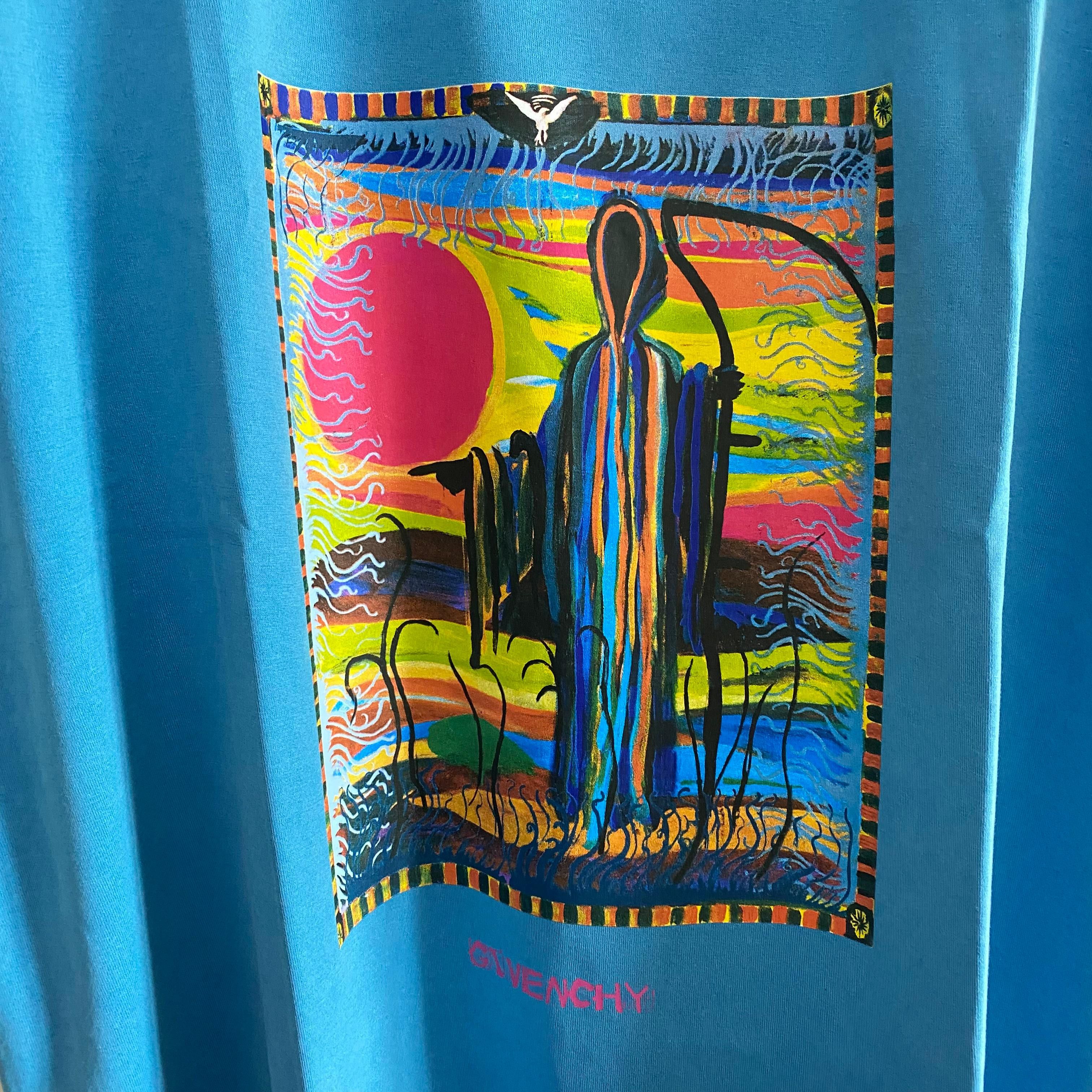 Givenchy x Josh Smith Blue Reaper Logo Print T-Shirt Size US M / EU 48-50 / 2 - 3 Thumbnail