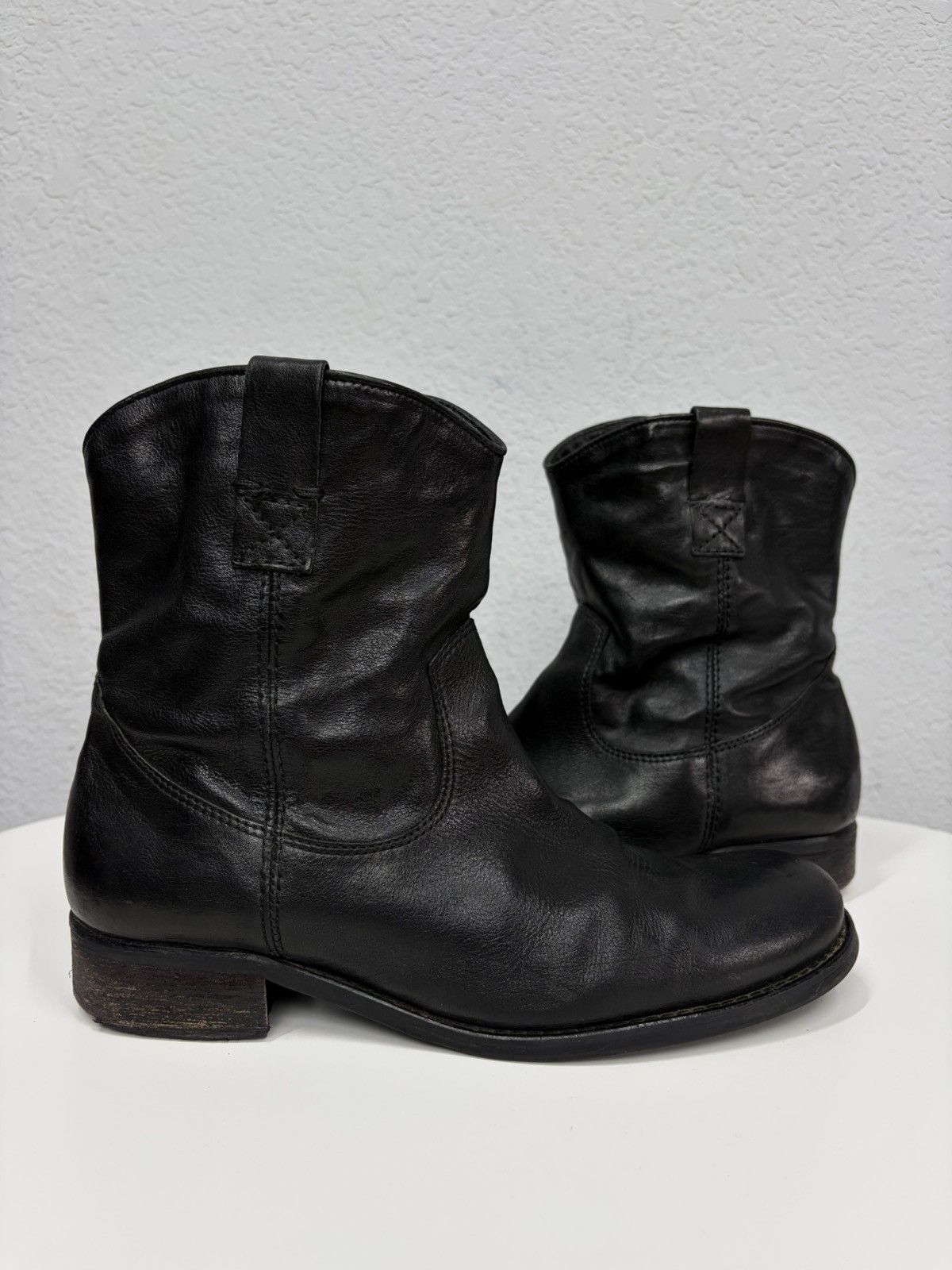 Hedi Slimane AS 98 Vibe Artisan Black Leather Side Zip Ankle Biker Boots Size US 7.5 / EU 40-41 - 3 Thumbnail