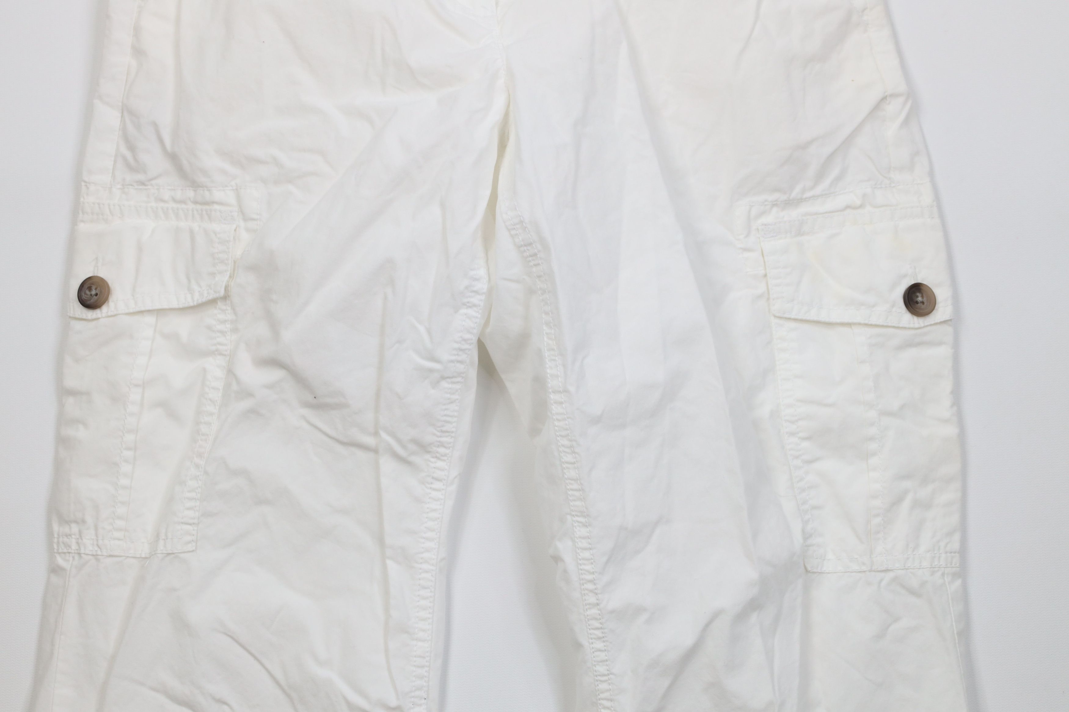 Lands' End Vintage Lands End Roll Cuff Cargo Pants White Cotton Size 32" / US 10 / IT 46 - 3 Thumbnail
