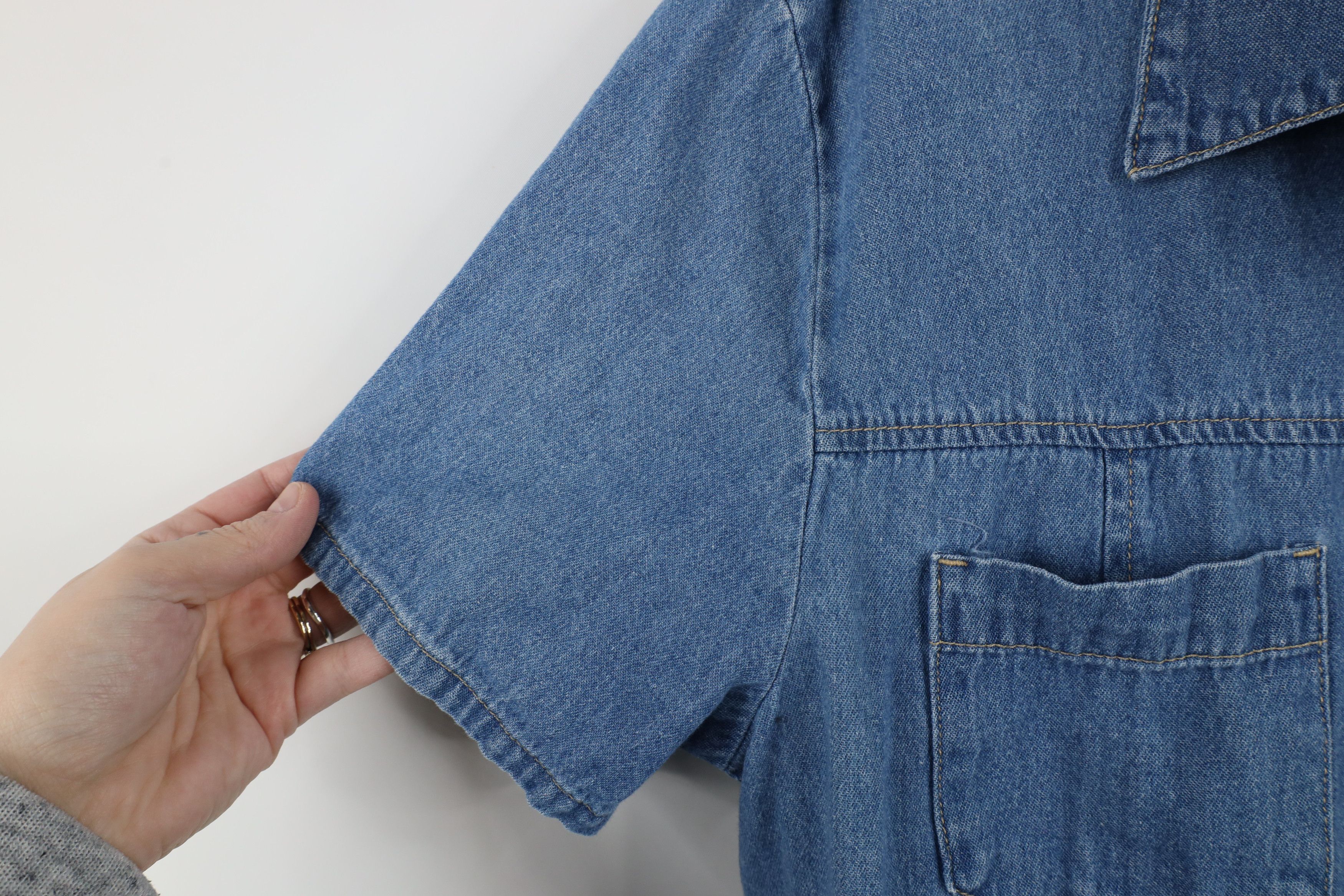 Vintage Vintage 90s Y2K Babydoll Snap Button Denim Jean Shirt Blue Size M / US 6-8 / IT 42-44 - 6 Thumbnail