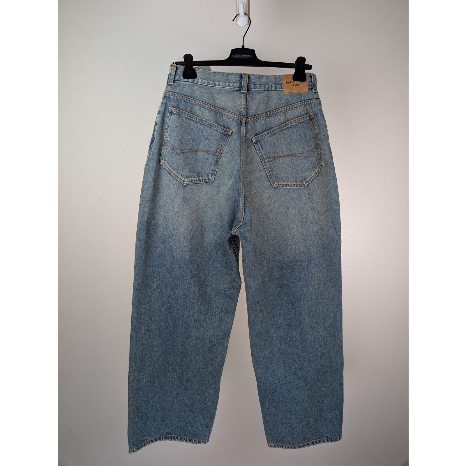Balenciaga o1rshd1 Organic Blue Japanese Large Baggy Denim Jeans Blue Size US 32 / EU 48 - 10 Thumbnail