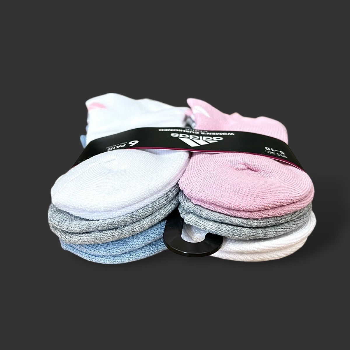 Adidas Adidas Women’s Multicolor Cushioned Socks 6-Pack Sz 5-10 Size ONE SIZE - 4 Thumbnail
