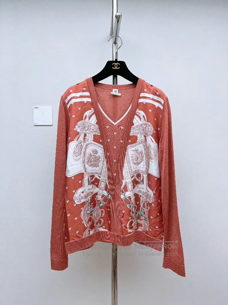 Hermes Twillaine series faux two-piece silk and cashmere b