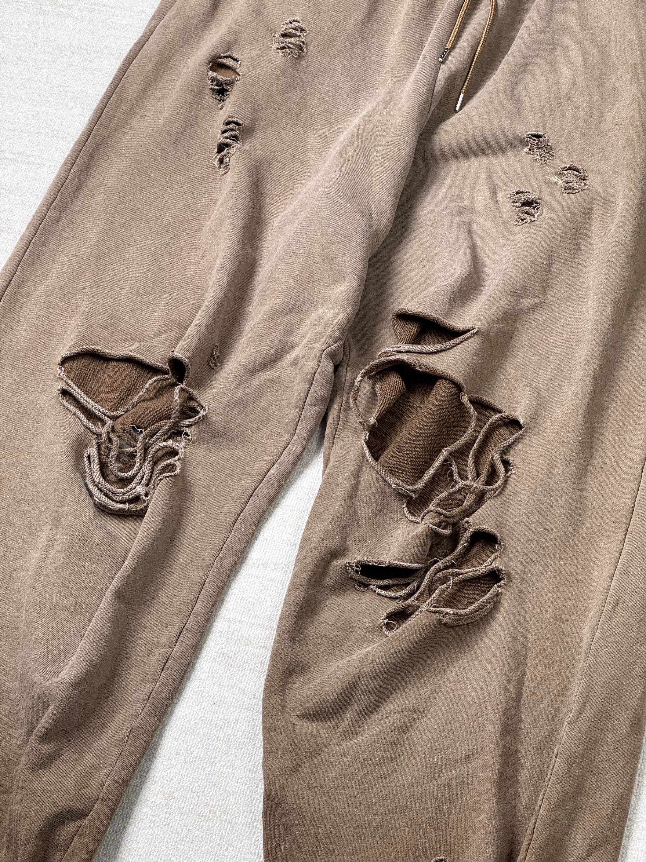 Japanese Brand Heavy Distressed Sun-fade Zip-up Sweatpants Size US 32 / EU 48 - 3 Thumbnail