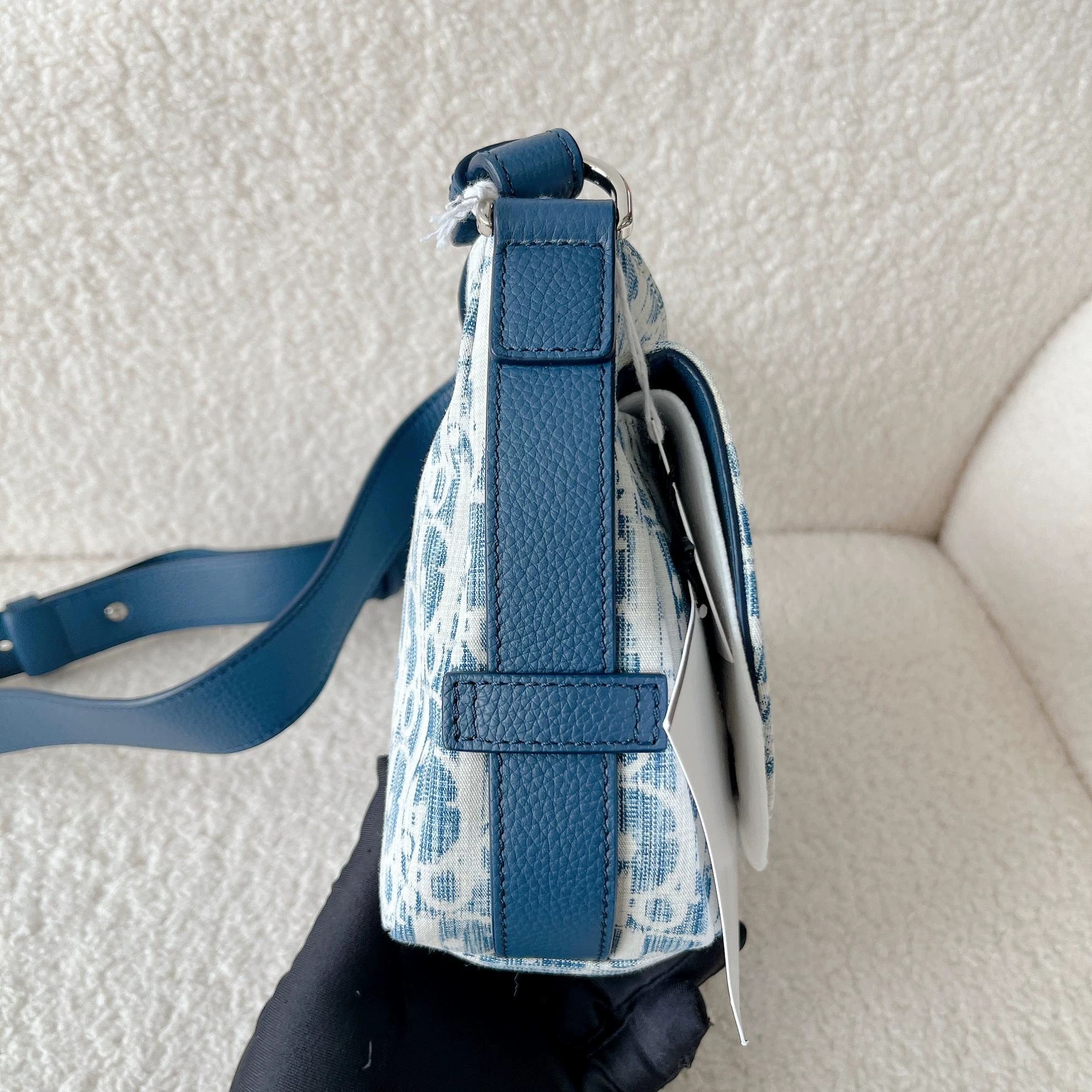 Dior Dior Blue Denim Monogram Saddle Bag 25x17x8 3713 Size ONE SIZE - 3 Thumbnail
