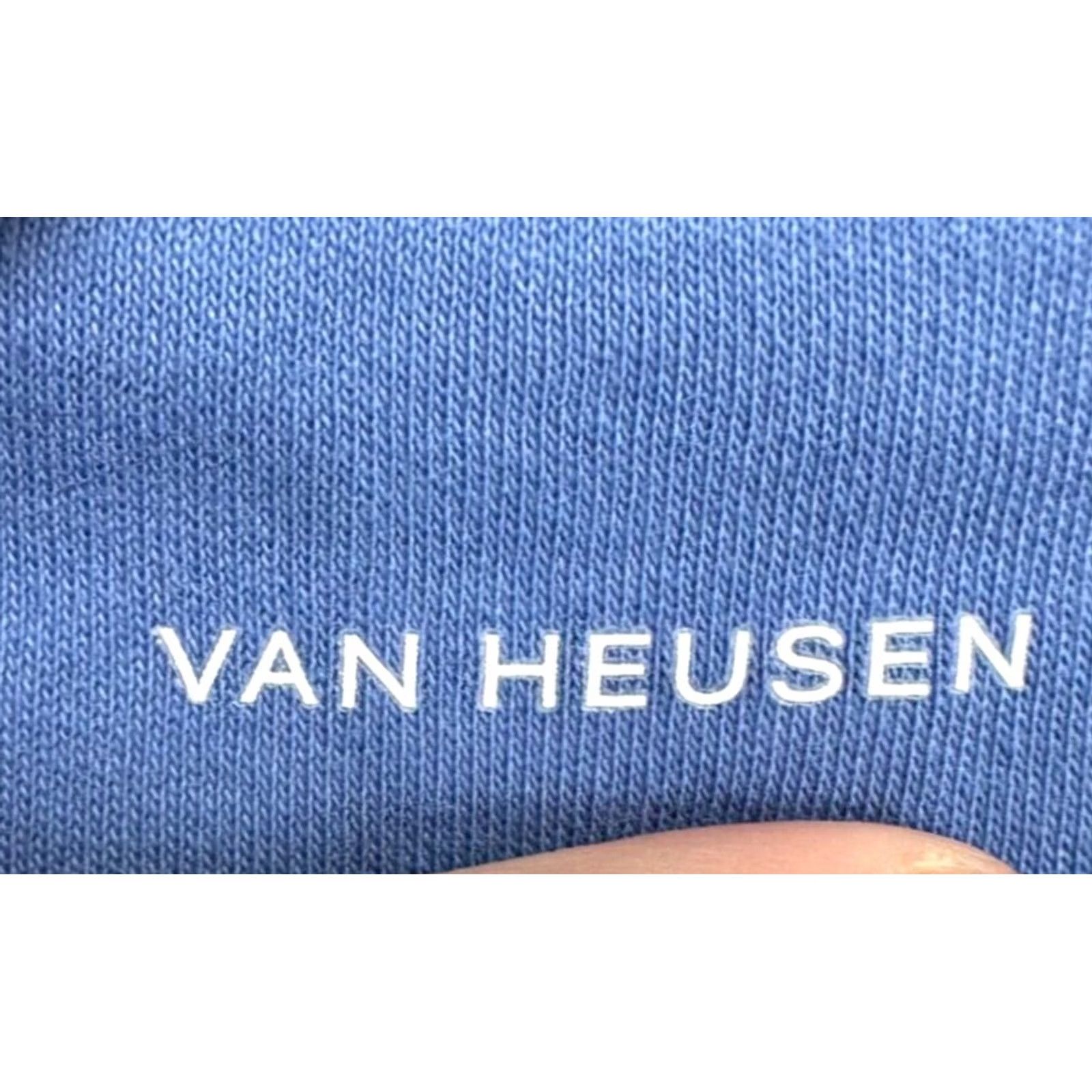 Van Heusen VINTAGE: No; Van Heusen Polo Shirt Blue 100% Cotton 4XL Big Tall Short Sleeve Rugby Men Size US XXL / EU 58 / 5 - 4 Thumbnail